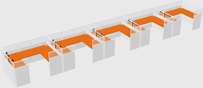 U-shaped cubicle