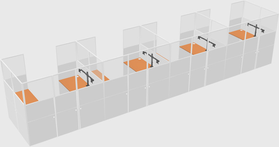 U-shaped cubicle
