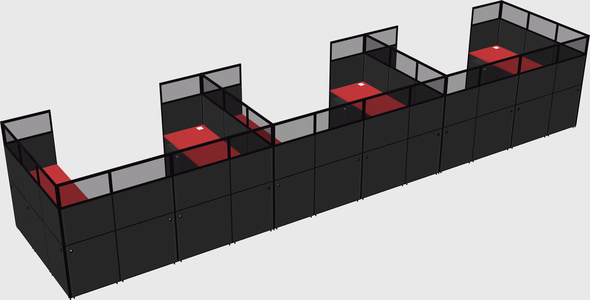 U-shaped cubicle