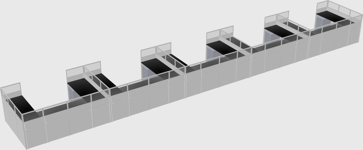 U-shaped cubicle