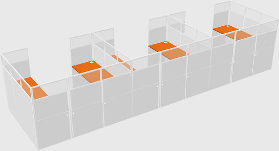 U-shaped cubicle