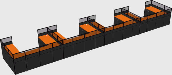 U-shaped cubicle