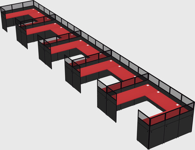 U-shaped cubicle