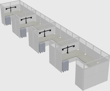 U-shaped cubicle