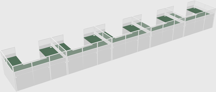 U-shaped cubicle