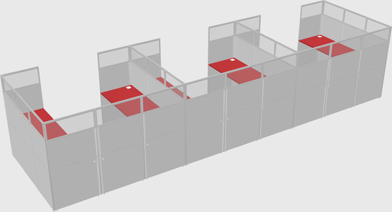 U-shaped cubicle