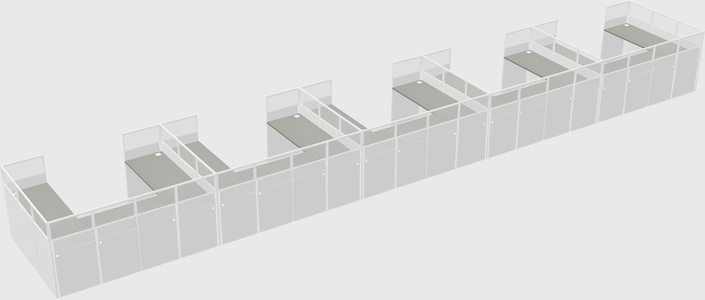 U-shaped cubicle