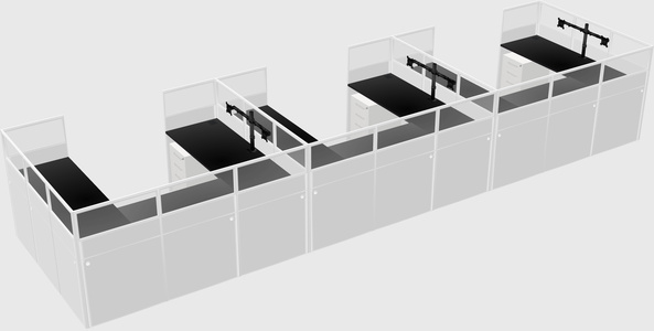 U-shaped cubicle