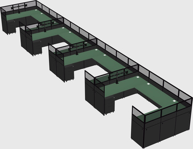 U-shaped cubicle