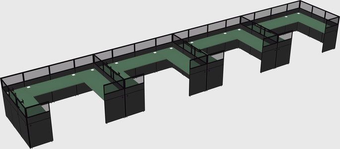 U-shaped cubicle