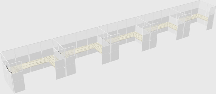 U-shaped cubicle