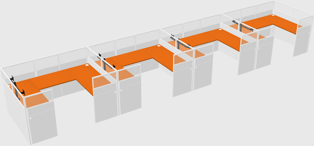 U-shaped cubicle