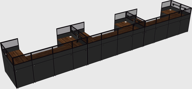 U-shaped cubicle