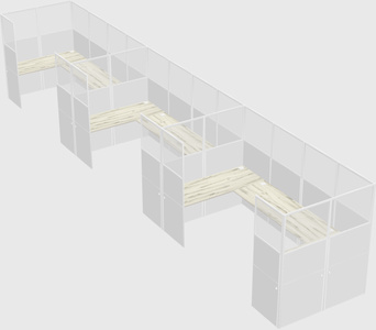 U-shaped cubicle