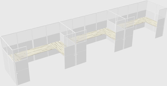 U-shaped cubicle