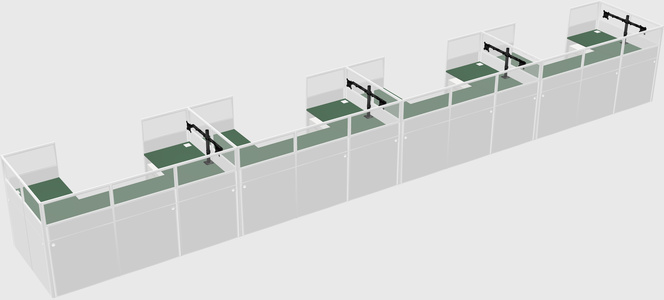 U-shaped cubicle