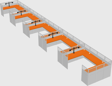 U-shaped cubicle
