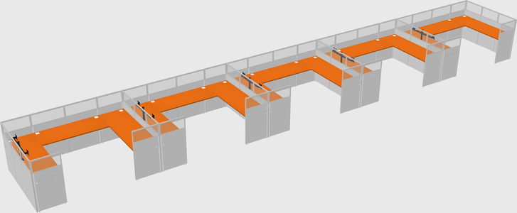 U-shaped cubicle