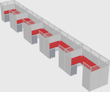 U-shaped cubicle