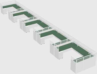 U-shaped cubicle