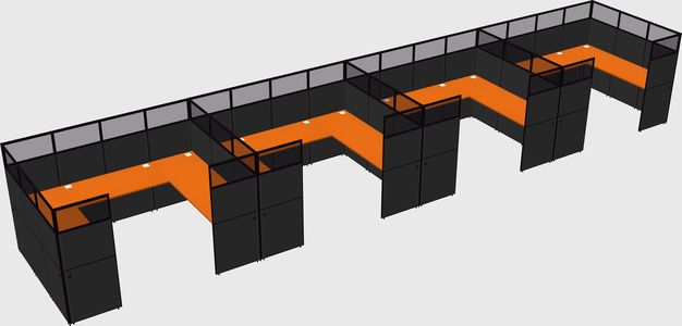 U-shaped cubicle