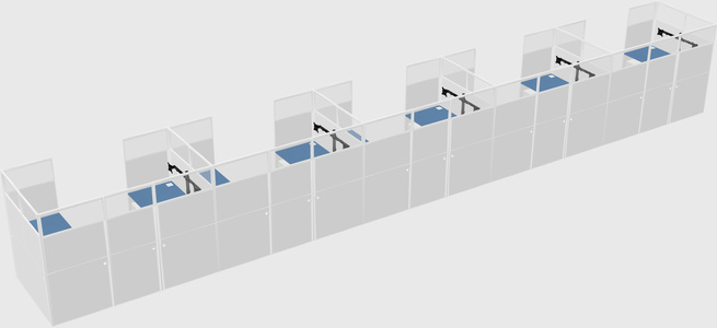 U-shaped cubicle