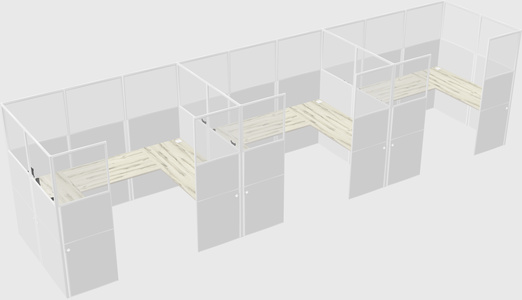 U-shaped cubicle