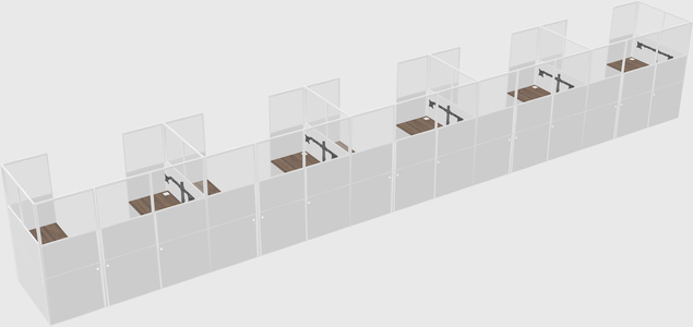 U-shaped cubicle