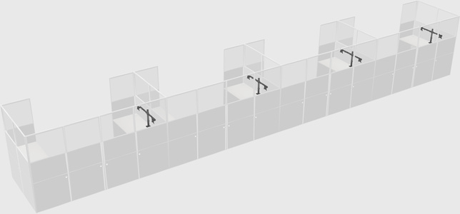 U-shaped cubicle