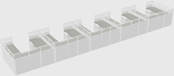 U-shaped cubicle