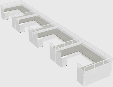 U-shaped cubicle