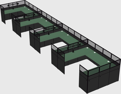 U-shaped cubicle