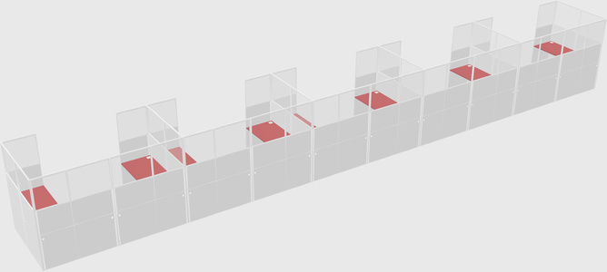 U-shaped cubicle