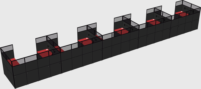 U-shaped cubicle