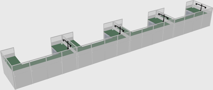 U-shaped cubicle