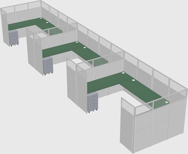 U-shaped cubicle
