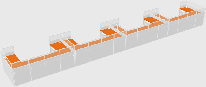 U-shaped cubicle