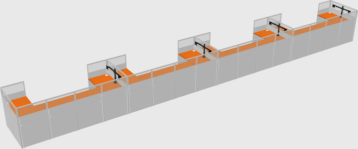 U-shaped cubicle