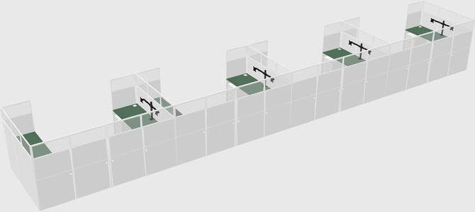 U-shaped cubicle
