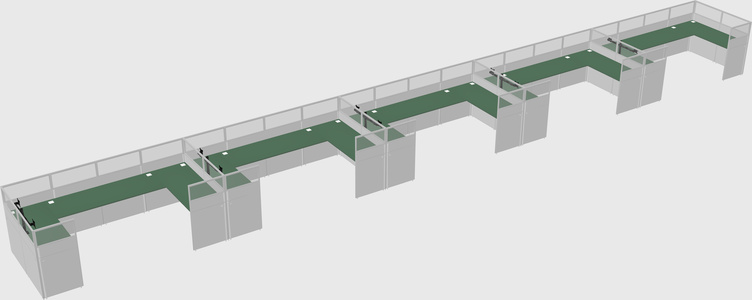 U-shaped cubicle