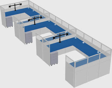 U-shaped cubicle