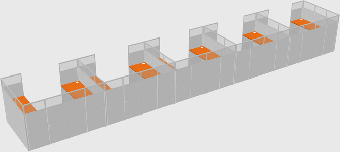 U-shaped cubicle