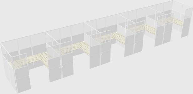 U-shaped cubicle