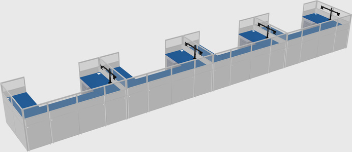 U-shaped cubicle