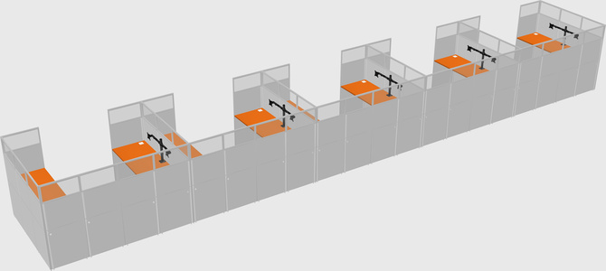U-shaped cubicle