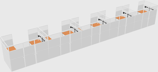 U-shaped cubicle