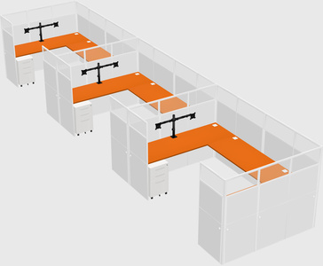 U-shaped cubicle