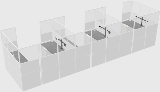 U-shaped cubicle