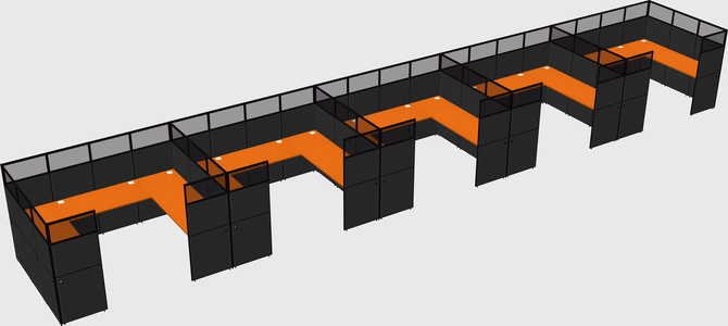 U-shaped cubicle