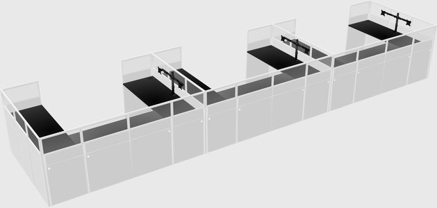 U-shaped cubicle